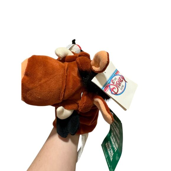 Walt Disney Store The Lion King PUMBAA HAND PUPPET 10" Plush Stuffed Animal Toy - Picture 3 of 8